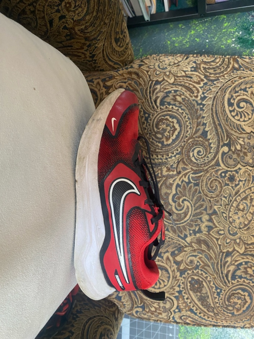 Nike Red and Black Training Sneaker with White Midsole
